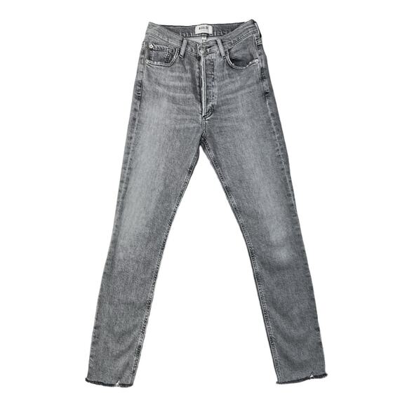 Agolde High Rise Skinny Gray Jeans | Size 24 - Picture 1 of 9